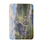 Tapis De Bain Mère Wolf & Pups Mountain River Valley (Devant (Vertical))
