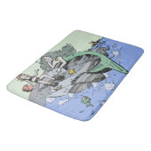 Tapis De Bain Mermaid littoral mignon dessin animé plage art pou (Angle)