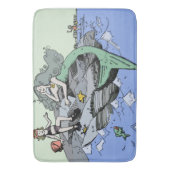 Tapis De Bain Mermaid littoral mignon dessin animé plage art pou (devant Vertical)