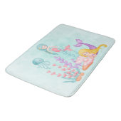 Tapis De Bain Mermaids et méduses sous l'aquarelle marine (Angle)