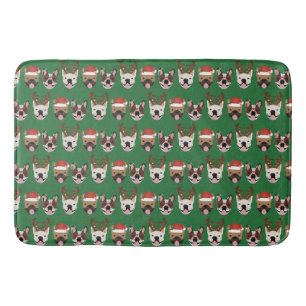 Tapis De Bain Merry Woofmas Têtes de Noël