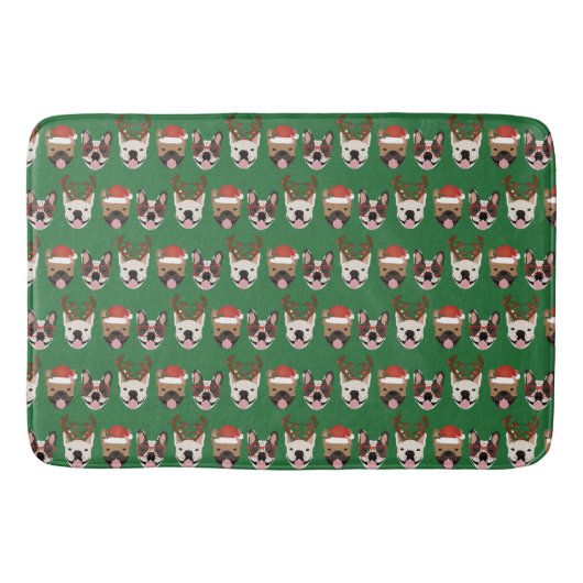 Tapis De Bain Merry Woofmas Têtes de Noël (Devant)