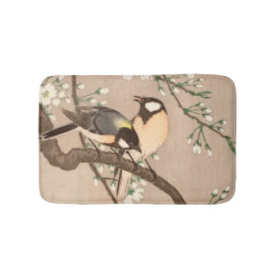 Tapis De Bain Mésange japonaise asiatique Ohara Koson Oiseau Cha