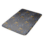 Tapis De Bain Métal Moulé or et argent bleu (Angle)