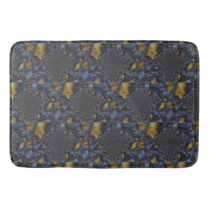 Tapis De Bain Métal Moulé or et argent bleu