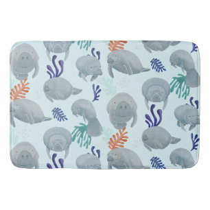 Tapis De Bain Mets Manates Avec Bulles Motif - Bleu Clair