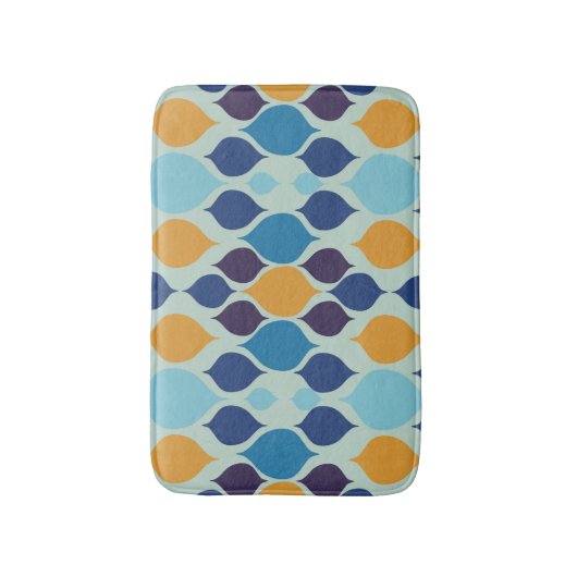 Tapis De Bain Mi-siècle 1960 Géométrique Bleu (Devant (Vertical))