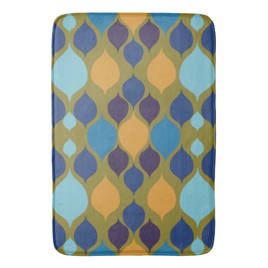 Tapis De Bain Mi-siècle 1960 Géométrique Vert (devant Vertical)