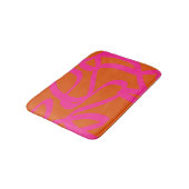 Tapis De Bain Mi-Siècle Abstrait Moderne Lignes Orange Et Rose (Angle)