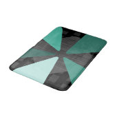 Tapis De Bain Mi-siècle Art moderne "Pétales" Noir Turquoise (Angle)