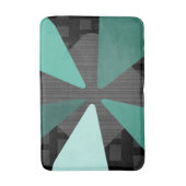 Tapis De Bain Mi-siècle Art moderne "Pétales" Noir Turquoise (Devant (Vertical))
