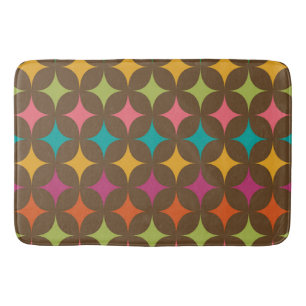 Tapis De Bain Mi-siècle Coloré Starbursts sur Brown
