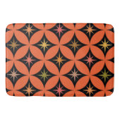Tapis De Bain Mi-siècle étoiles atomiques sur les cercles orange (Devant)