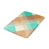 Tapis De Bain Mi-siècle méga plaid - tan & turquoise (Angle)