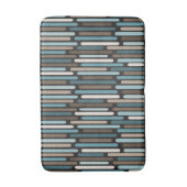Tapis De Bain Mi-Siècle Moderne Bandes Minces Turquoise Brown (Devant (Vertical))