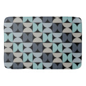 Tapis De Bain Mi-siècle moderne bleu vert et gris (Devant)