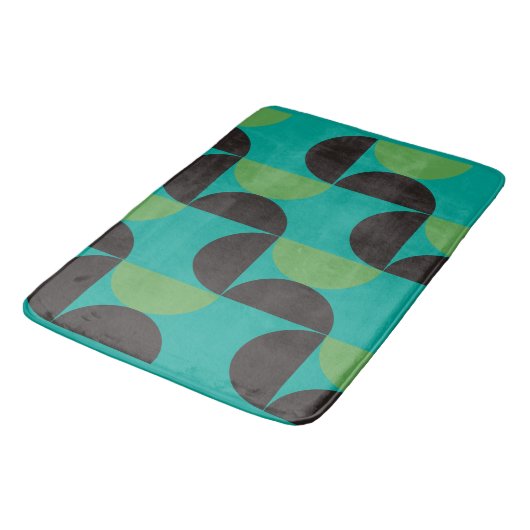 Tapis De Bain Mi-siècle Moderne Brown vert et turquoise (Angle)