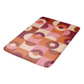 Tapis De Bain Mi-siècle moderne demi-cercles rose orange (Angle)