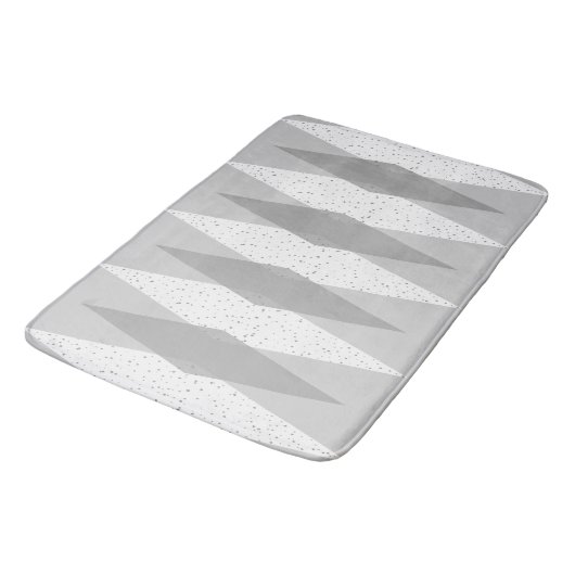 Tapis De Bain Mi-siècle moderne Gris Jacquard Mat (Angle)