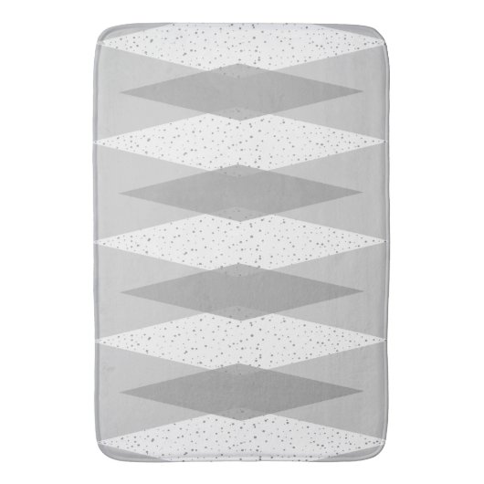 Tapis De Bain Mi-siècle moderne Gris Jacquard Mat (devant Vertical)