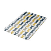 Tapis De Bain Mi-siècle moderne Motif géométrique Marine Mustard (Angle)