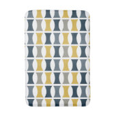 Tapis De Bain Mi-siècle moderne Motif géométrique Marine Mustard (Devant (Vertical))