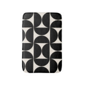 Tapis De Bain Mi-Siècle Moderne Motif Vintage Noir Et Blanc (Devant (Vertical))