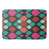 Tapis De Bain Mi-siècle moderne noir géométrique (Devant)