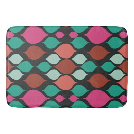 Tapis De Bain Mi-siècle moderne noir géométrique (Devant)