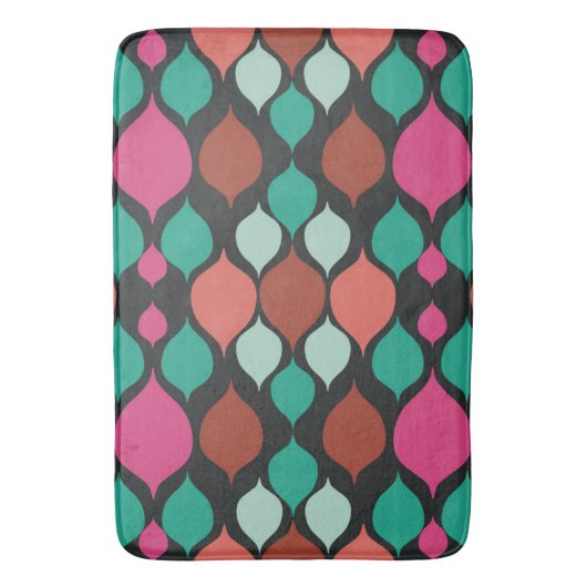 Tapis De Bain Mi-siècle moderne noir géométrique (devant Vertical)