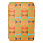 Tapis De Bain Mi-siècle Moderne Orange Motif Mat (devant Vertical)