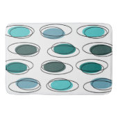 Tapis De Bain Mi-Siècle Moderne Ovals Scribbles Turquoise (Devant)