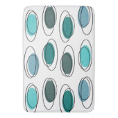Tapis De Bain Mi-Siècle Moderne Ovals Scribbles Turquoise (devant Vertical)