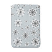 Tapis De Bain Mi-Siècle Moderne Snowflakes Silver (Devant (Vertical))
