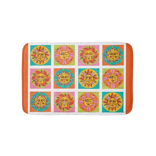 Tapis De Bain Mi-Siècle Moderne Soleil Façades Drainer Plat - (Devant)