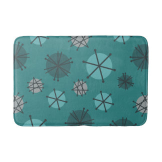 Tapis De Bain Mi-Siècle Moderne Starburks Turquoise