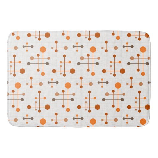 Tapis De Bain Mi-Siècle Motif d'âge atomique 36 Orange, Brown (Devant)
