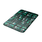 Tapis De Bain Mi-siècle Retro Flat Rocks Noir Turquoise (Angle)