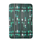 Tapis De Bain Mi-siècle Retro Flat Rocks Noir Turquoise (Devant (Vertical))