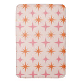 Tapis De Bain Mi-Siècle Rétro Starburs Motif rose orange (devant Vertical)