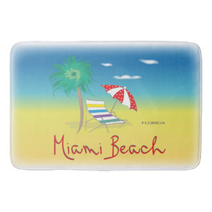 Tapis De Bain Miami Beach, Floride Palm Cool Amusant