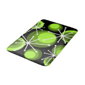 Tapis De Bain Mid Century Circles Starburts Chartreuse (Angle)