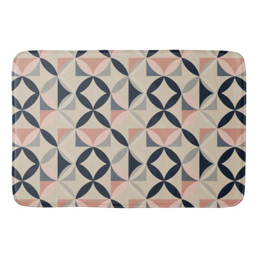 Tapis De Bain Mid Century Modern Geometric Abstract Pattern (Devant)