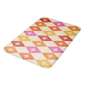 Tapis De Bain Mid-Century Moderne Starbursauts sur Diamants Rétr (Angle)