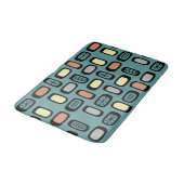 Tapis De Bain Midcentury MCM Rounded Rectangles Turquoise Colorf (Angle)