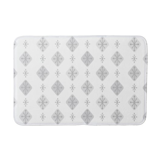 Tapis De Bain Midcentury Starburst Diamonds Light Gray (Devant)