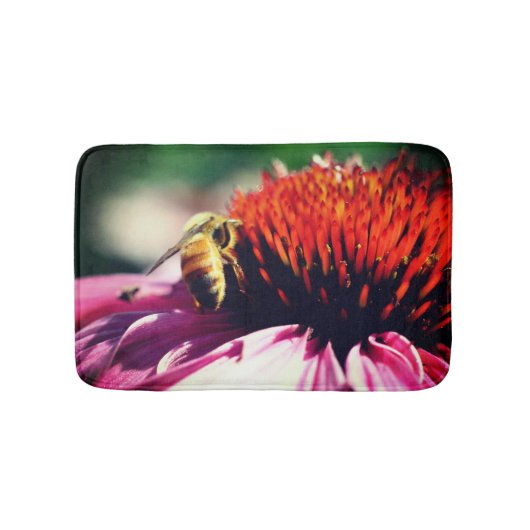 Tapis De Bain Miel Abeille Sur Le Confleur Fermer  (Devant)