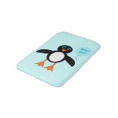 Tapis de bain Mignon Bébé Garçon Pingouin Bleu (Angle)