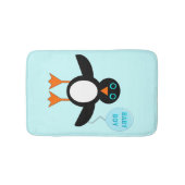 Tapis de bain Mignon Bébé Garçon Pingouin Bleu (Devant)