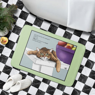 Tapis De Bain Mignon Chat Tigre Orange Drôle en Attente